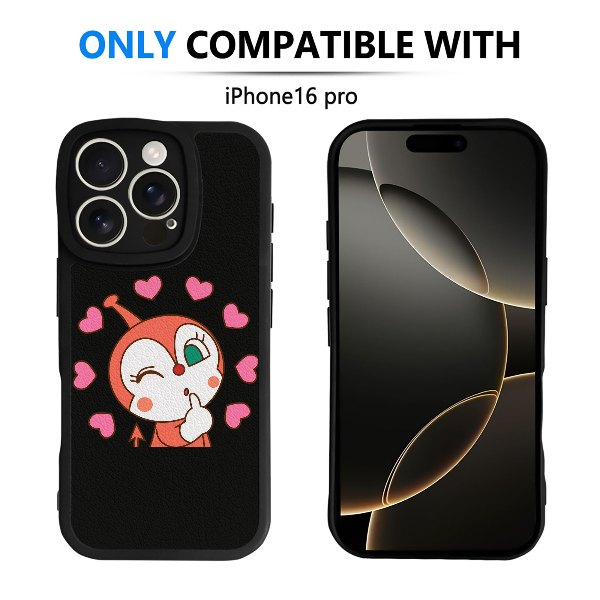 （画像用） アンパンマン Anpanman 【iPhone 16シリーズ対応】シリコンスマホケース（レザー調） 材質：シリコン